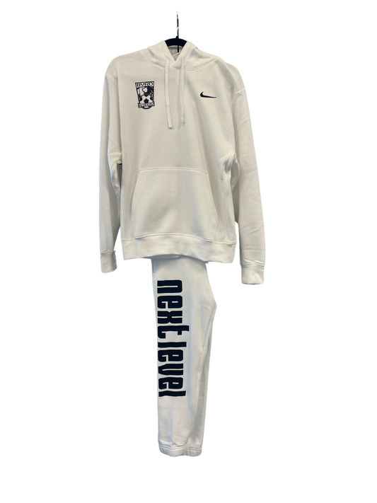 White Hoodie and White Sweat Pants Bundle
