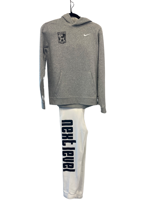 Grey Hoodie and White Sweat Pants Bundle