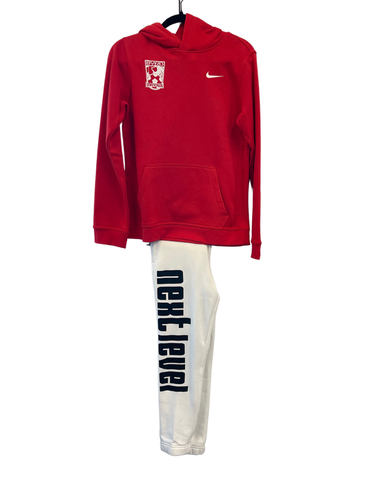 Red Hoodie and White Sweat Pants Bundle